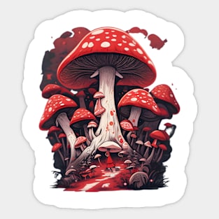 Graffiti mushroom illustration art Sticker